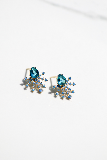 CRYSTALINE STUD EARRINGS- PARAIBA